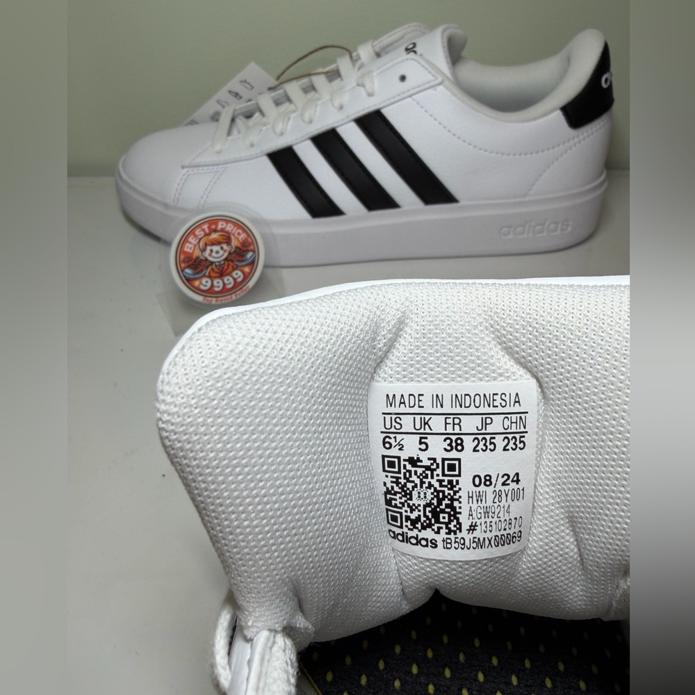 adidas - Size 6.5 - Women's Shoes Grand Court 2.0 Sneakers GW9214 - New - Picture 7 of 8